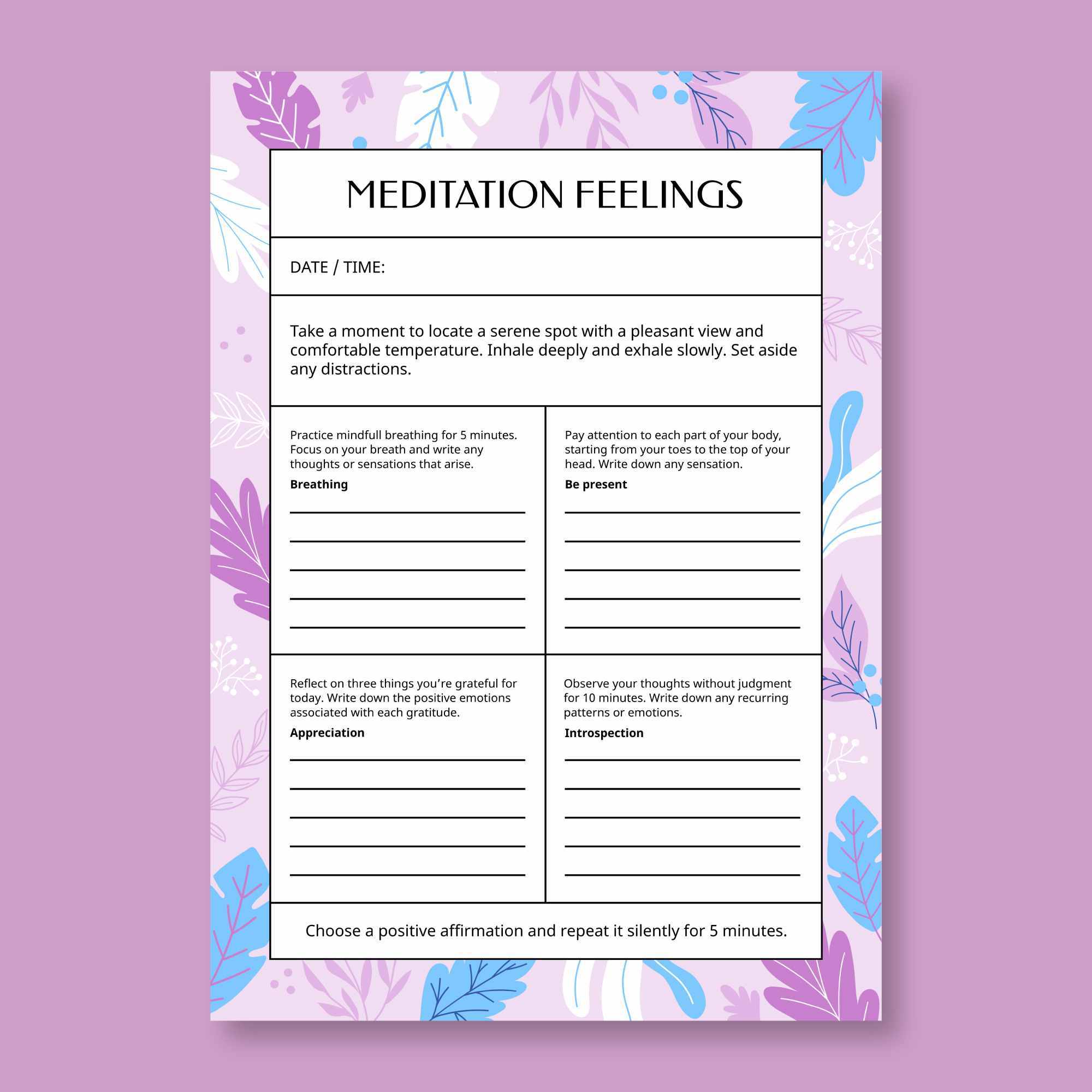 Шаблон: Дневник осознанности